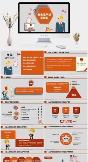 安全生产PPT模板预览图