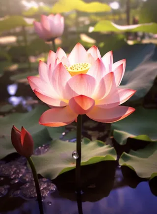 池塘荷花风景背景