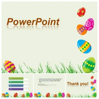 复活节卡通彩蛋幻灯片模板