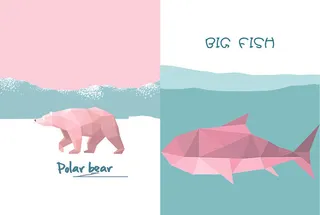 两联卡通动物装饰画