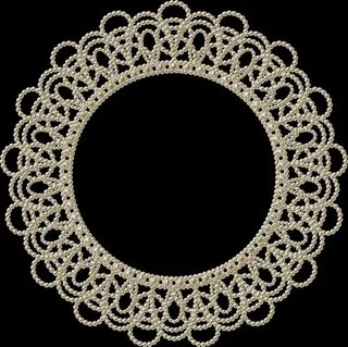 高清珍珠蕾丝花环图形 免扣png设计素材