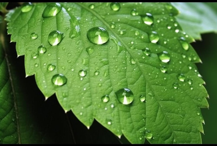 露珠绿叶摄影背景