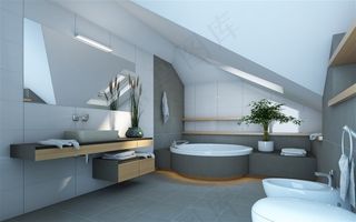 浴室装修龙头镜子浴缸