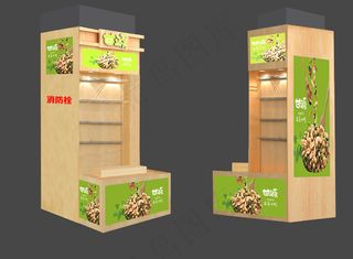 甘源坚果物美包柱物料效果