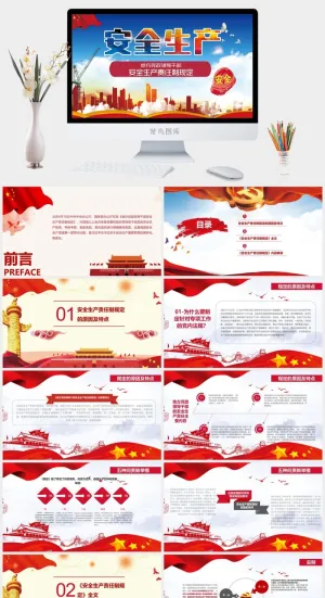 安全生产PPT模板预览图