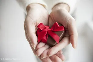双手捧礼物的手势特写高清图