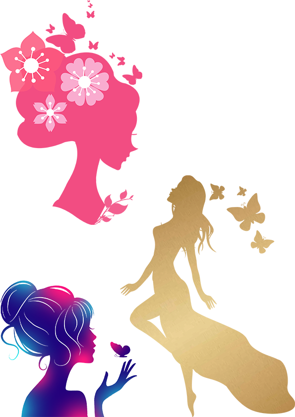 女神节海报人物剪影素材