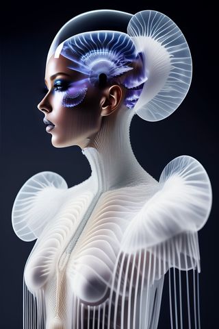 白色高级人类最终形态机器人概念图