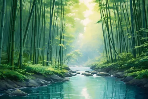 夏日竹子竹林阳光背景