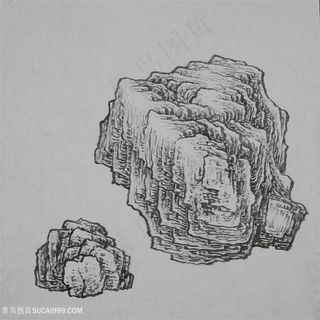 王军河工笔山水青绿山水传统山水皴法国画界画鬼脸皴袁江袁耀马牙皴2
