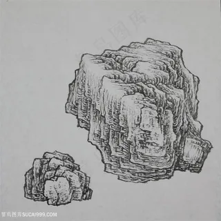 王军河工笔山水青绿山水传统山水皴法国画界画鬼脸皴袁江袁耀马牙皴2
