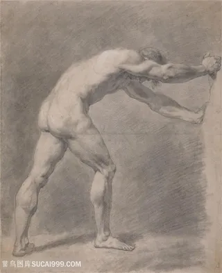 康斯坦布尔手绘裸体男士装饰画