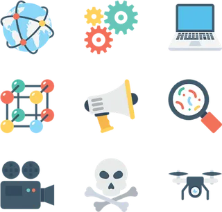 卡通图标简笔网络元素科技kv主视觉素材