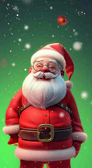 圣诞快乐圣诞老人雪花飘落，圣诞节节日