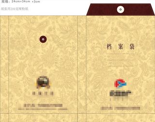 欧式花边底纹简洁清新地产档案袋设计模板