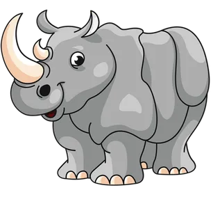 犀牛灰色卡通