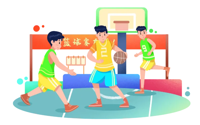 卡通动漫篮球赛免扣素材