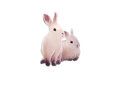 免扣元素  水彩素材,兔子,可爱,梦幻