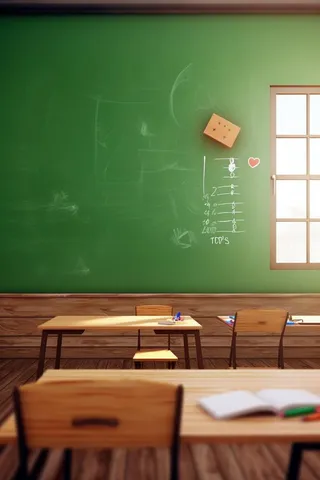 课室光照场景手绘图