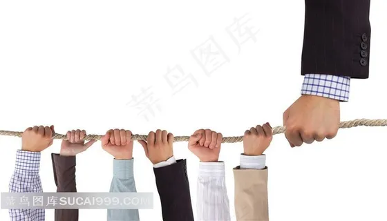 攥着同一根绳的多只手摄影高清图片