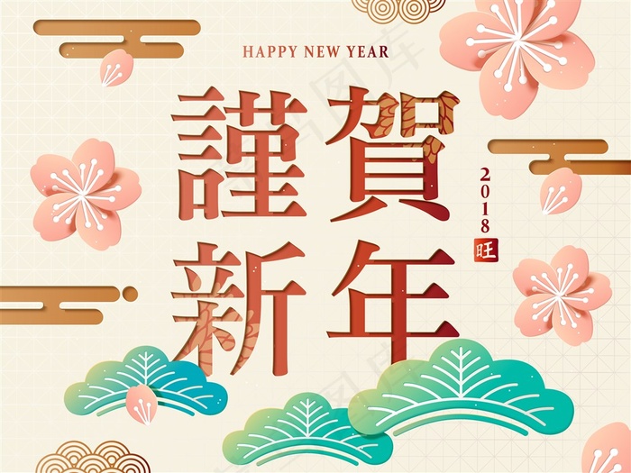 【谨贺新年】猪年农历新年传统年画迎新高清背景素材 2019 Happy New Year