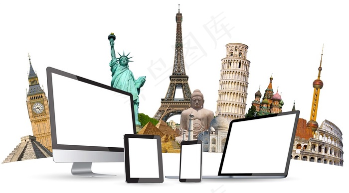 创意掌上科技网络旅游大图