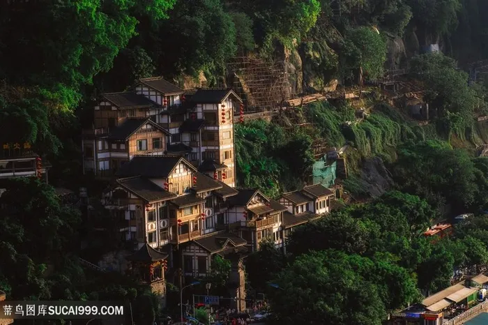 武夷山山林楼阁风景图片