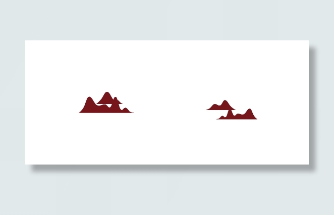 山矢量古风抠图棕色高山