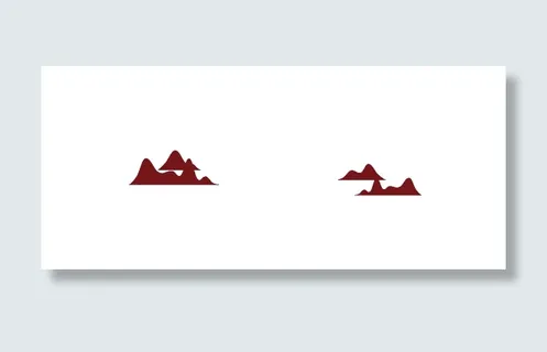 山矢量古风抠图棕色高山