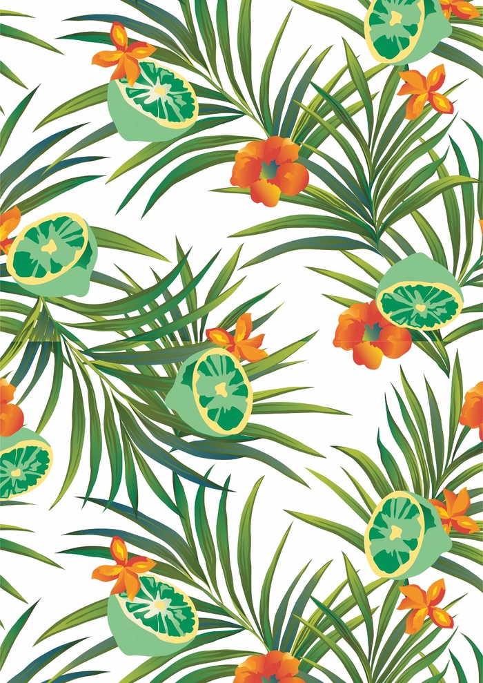 绿色柠檬 花卉绿叶18