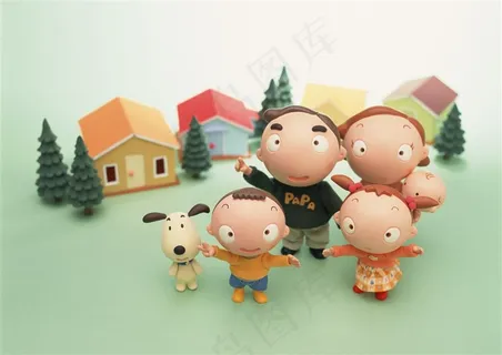 卡通一家人图片
