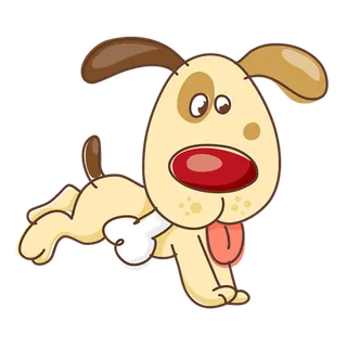 小狗吃骨头卡通