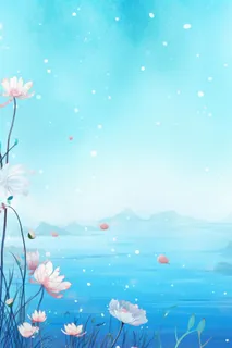 水墨大气国风荷花荷叶背景