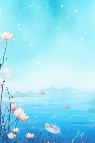 水墨大气国风荷花荷叶背景