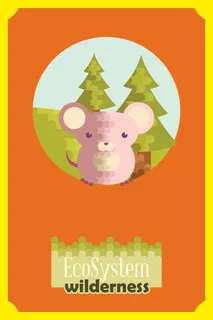 自然风景动物植物扁平矢量插画