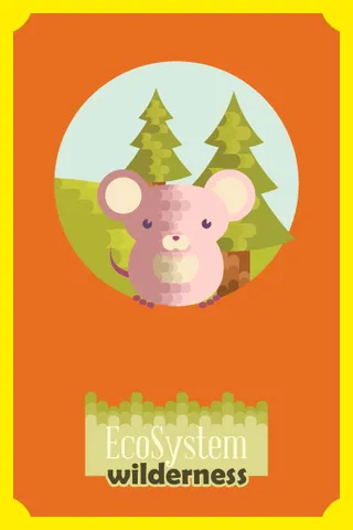 自然风景动物植物扁平矢量插画