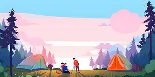 夏日露营大自然背景