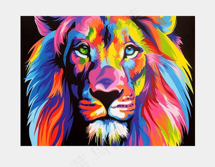高清油画彩色动物狮子王图片