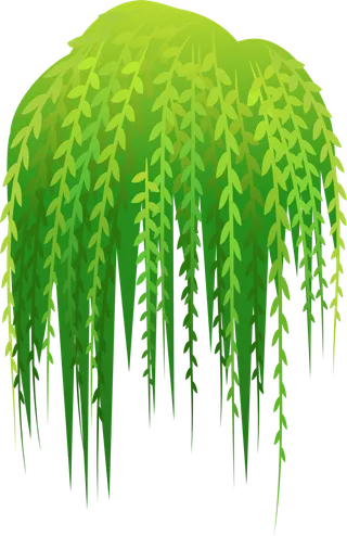 春天绿色春季水墨柳树柳条柳叶春季海报设计PNG免扣素材