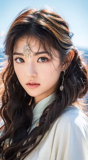 瀑布长发的苗族女孩 瀑布长发的苗族女孩