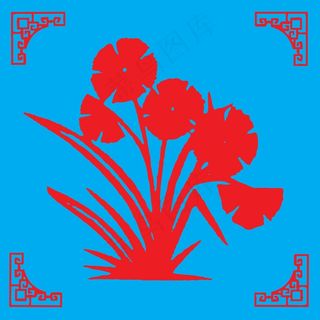 花草剪纸 剪纸风元素