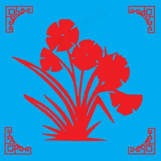 花草剪纸 剪纸风元素