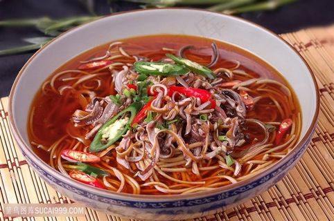 荞面鳝丝中华美食摄影图