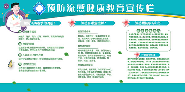 预防流感健康宣传栏psd模版下载
