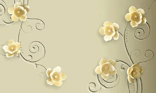 雕塑钻石花卉背景墙