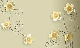 雕塑钻石花卉背景墙