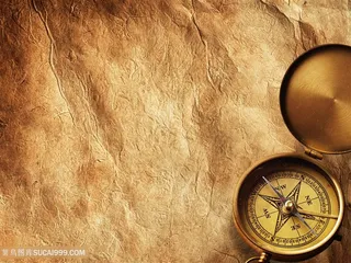 怀旧纸张与指南针高清图片