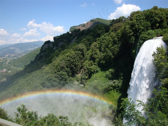 山水瀑布山水风景摄影图片