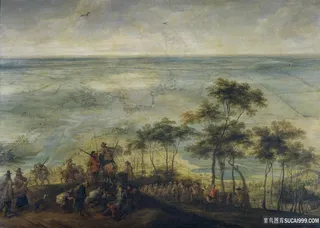 树林美景唯美油画