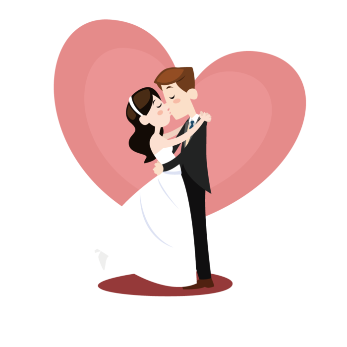 婚纱卡通人物婚礼白纱结婚婚纱摄影手绘